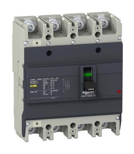 Силовой автомат Schneider Electric Easypact EZC 250, TM-D, 25кА, 4P, 160А