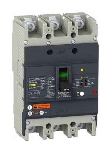 Силовой автомат Schneider Electric Easypact EZC 250, TM-D c диф защитой, 36кА, 3P, 100А