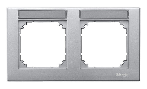 Рамка 2 поста Schneider Electric MERTEN M-PLAN, горизонтальная, алюминий