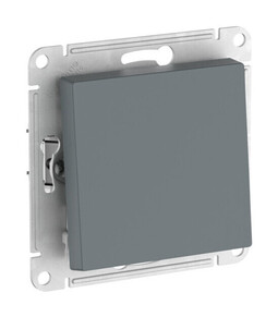 Выключатель 1-клавишный кнопочный Systeme Electric ATLAS DESIGN, скрытый монтаж, быстрозажимные клеммы, грифель